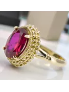 Пръстен Винтидж бижута Рубин 14K жълто злато vrc068y